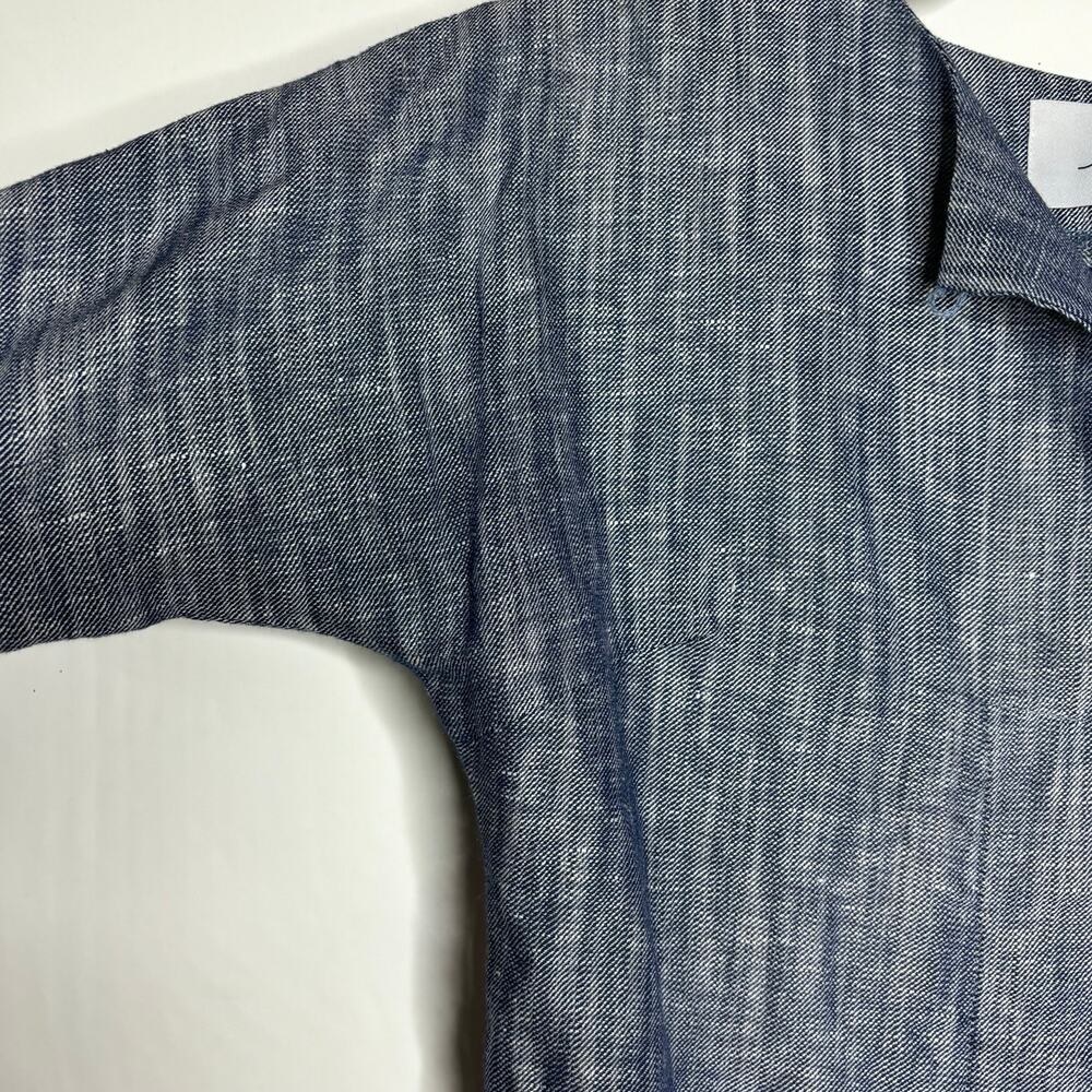 Loup Lila Blue Chambray Linen Blend Button Down Top XS - Picture 9 of 10